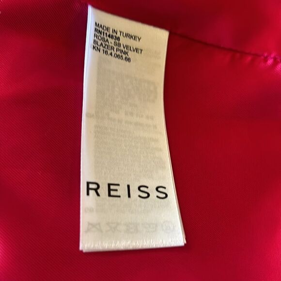 Reiss Rosa Petite Velvet Single Breasted Suit Blazer in Pink Size 10 / Néw - Picture 10 of 10